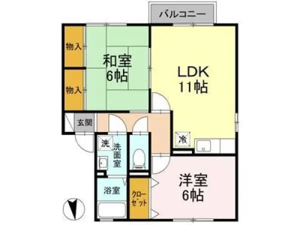 202号室の間取り図