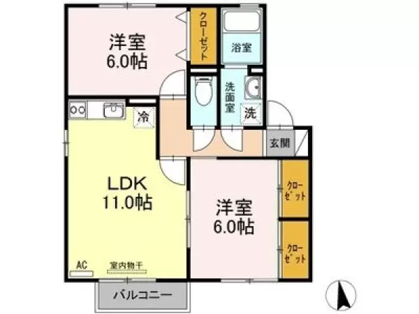 202号室の間取り図