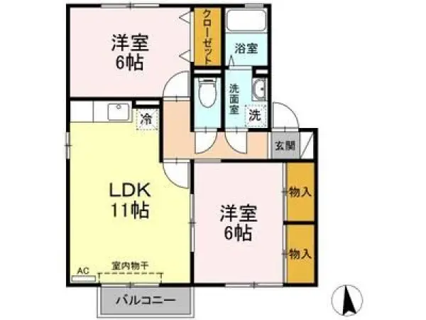 202号室の間取り図
