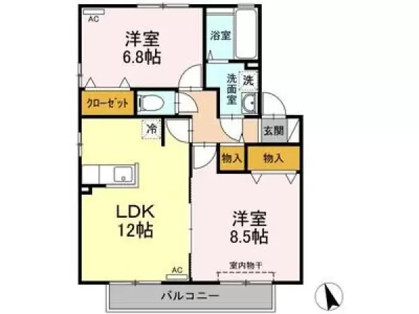 202号室の間取り図