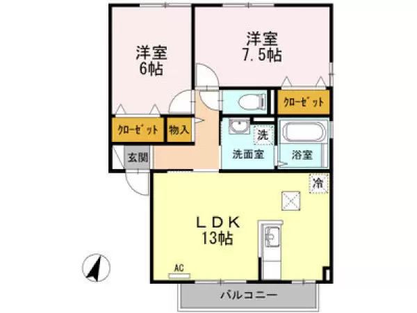 102号室の間取り図