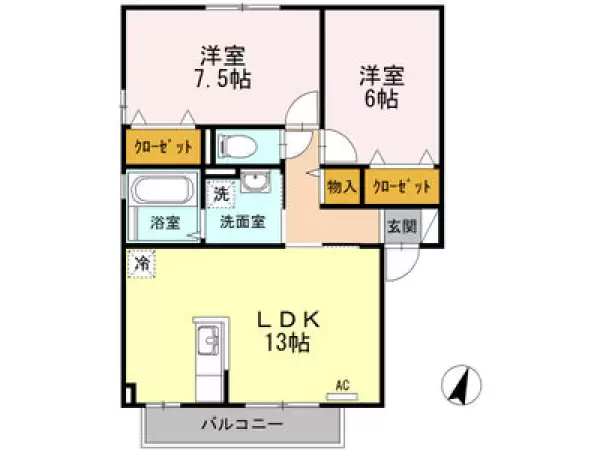 201号室の間取り図