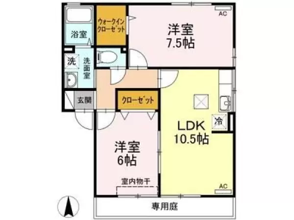102号室の間取り図