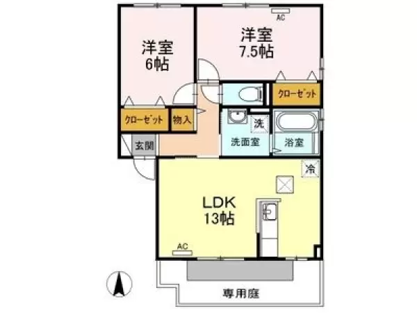 102号室の間取り図
