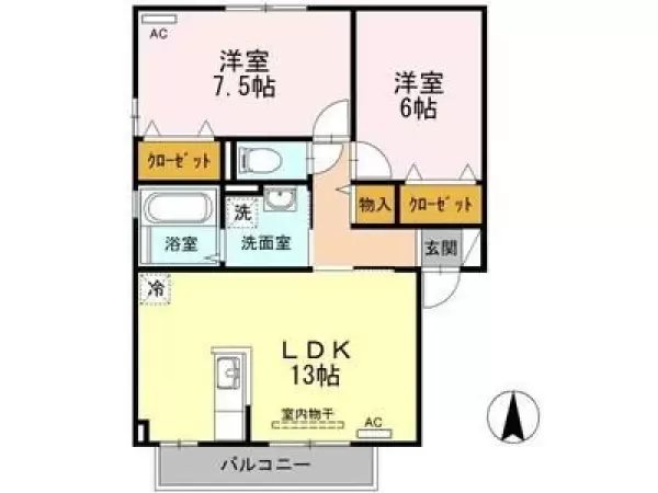 201号室の間取り図