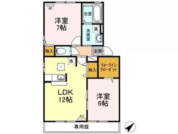 102号室の間取り図