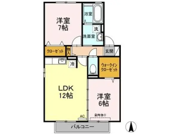 202号室の間取り図