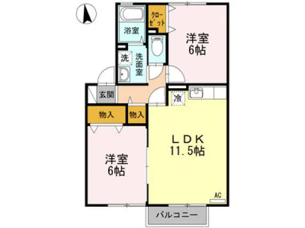 202号室の間取り図
