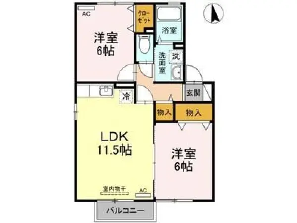 203号室の間取り図