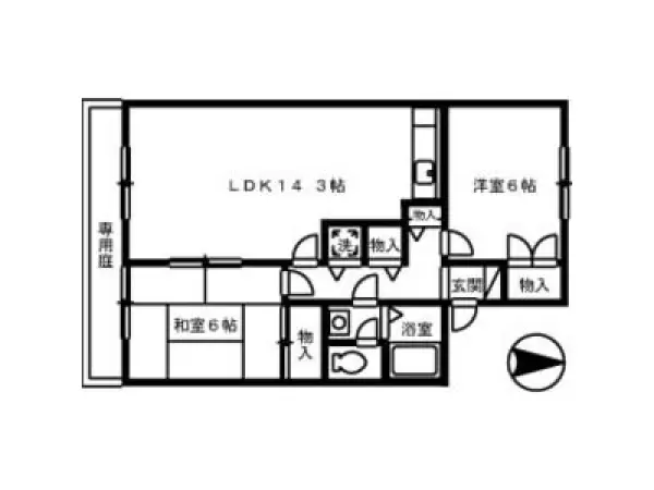 102号室の間取り図