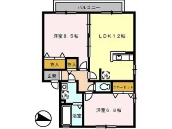 202号室の間取り図