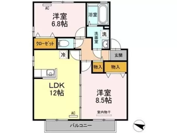 205号室の間取り図