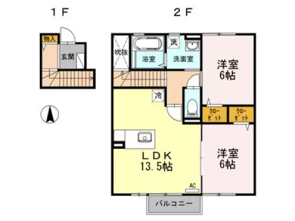 202号室の間取り図