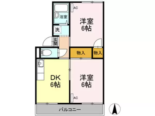 202号室の間取り図