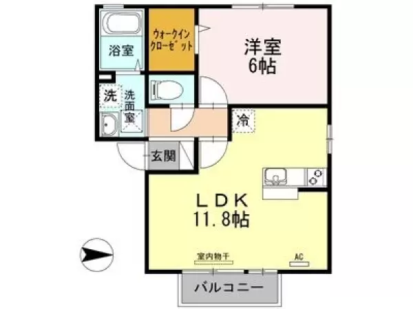 205号室の間取り図