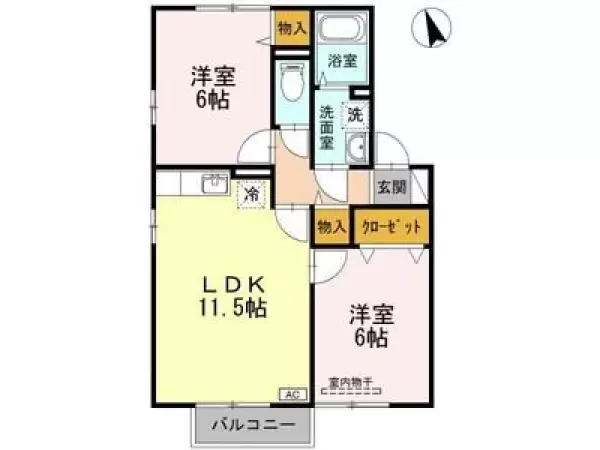 202号室の間取り図