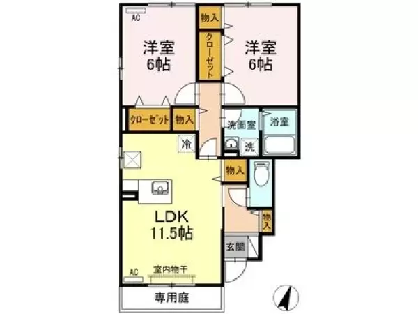 101号室の間取り図