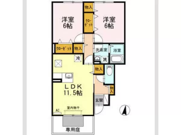 102号室の間取り図