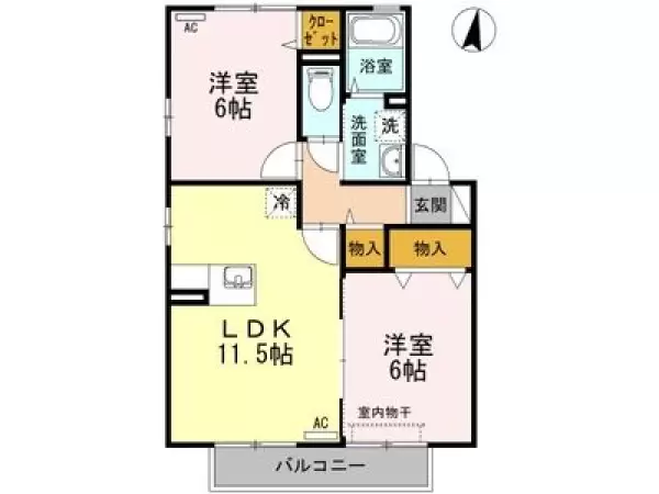 202号室の間取り図