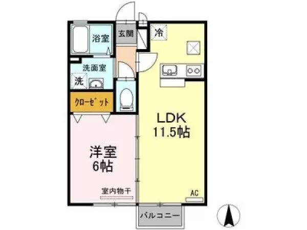 106号室の間取り図