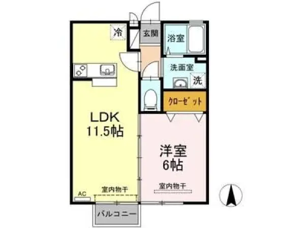 202号室の間取り図