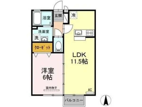 206号室の間取り図