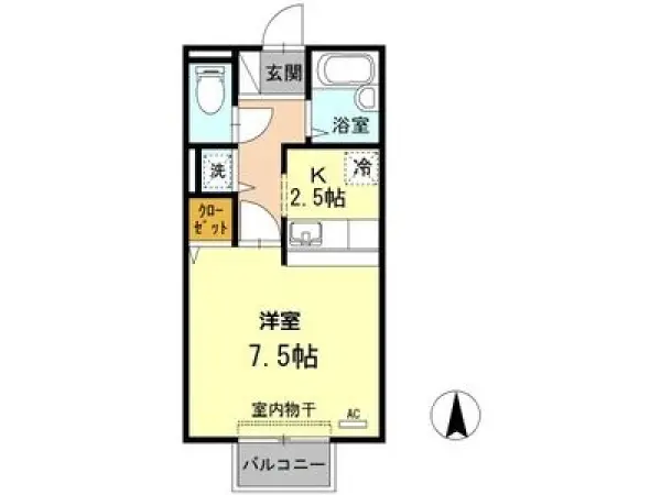 202号室の間取り図