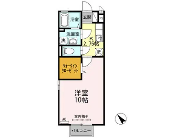 206号室の間取り図