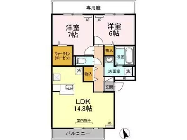 1-103号室の間取り図