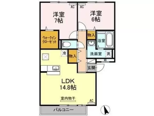 2-103号室の間取り図