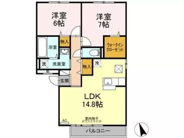 2-105号室の間取り図