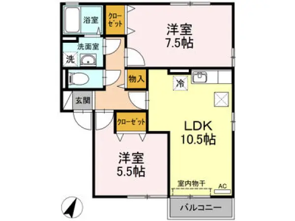 102号室の間取り図