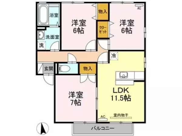 202号室の間取り図
