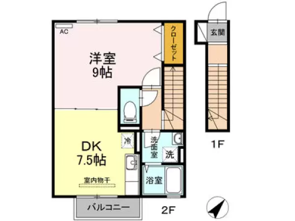 202号室の間取り図