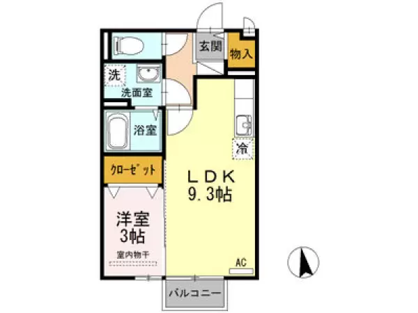203号室の間取り図
