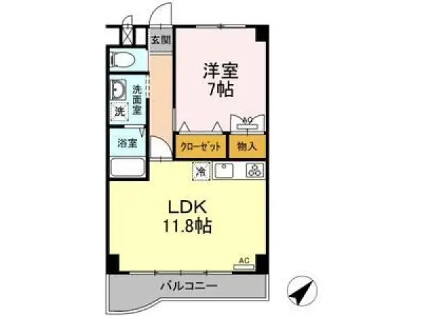 203号室の間取り図