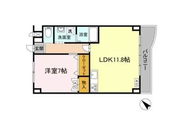 302号室の間取り図