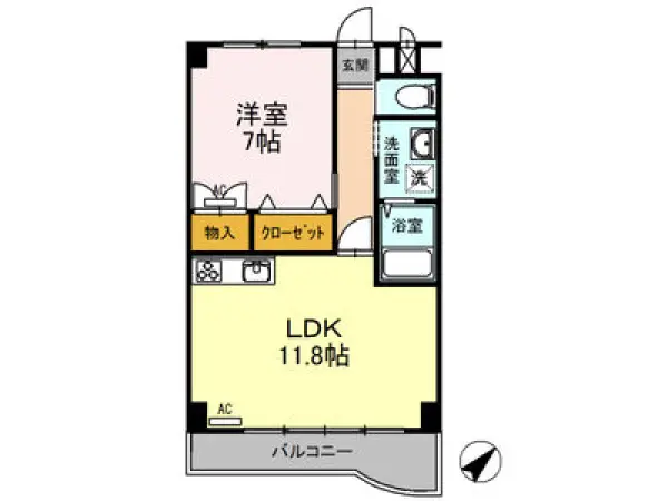 402号室の間取り図