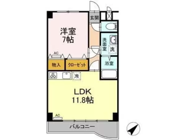 404号室の間取り図