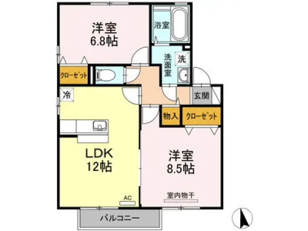 202号室の間取り図