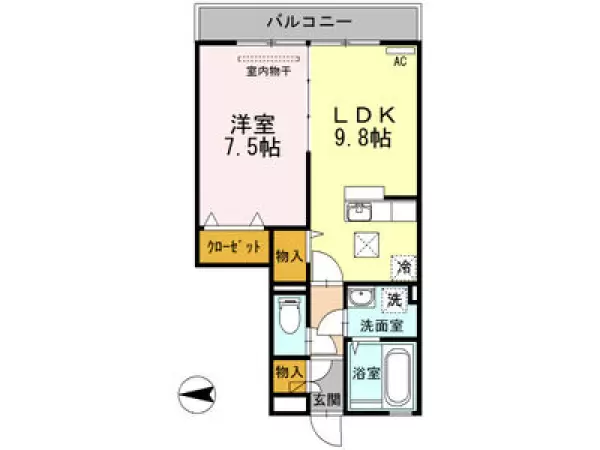 108号室の間取り図