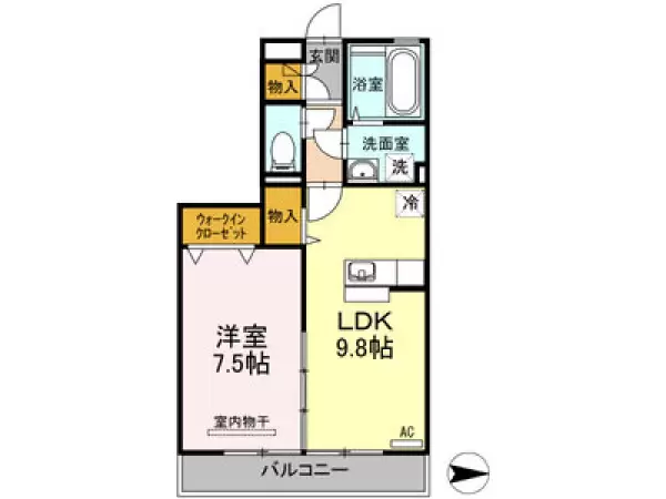 302号室の間取り図
