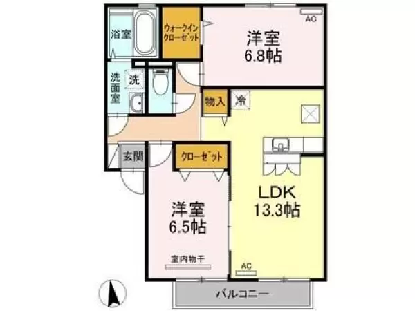 102号室の間取り図