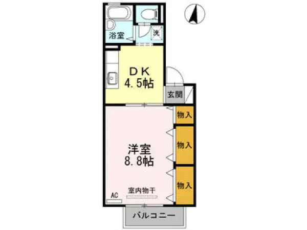 2-107号室の間取り図