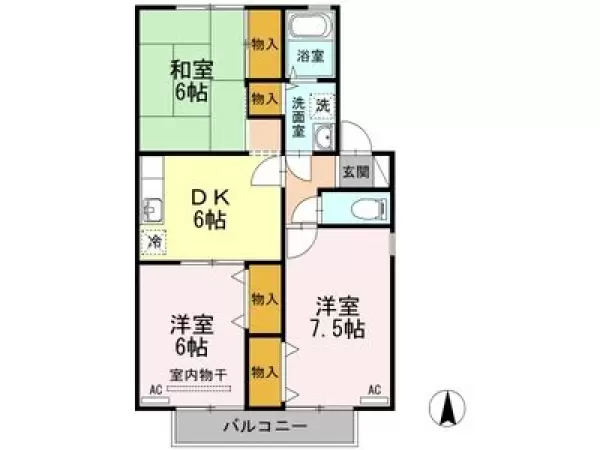 201号室の間取り図