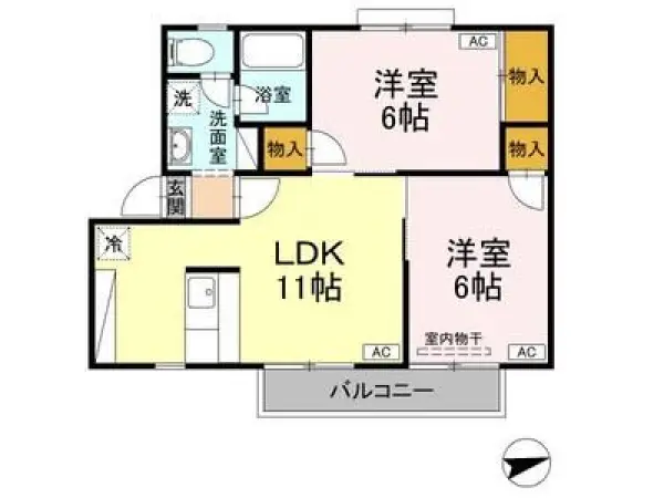 204号室の間取り図