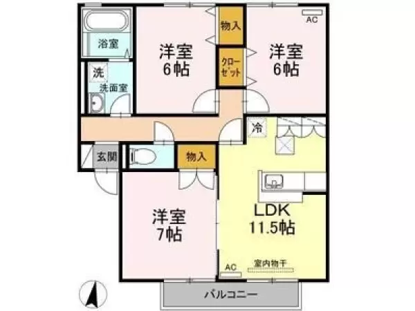 102号室の間取り図
