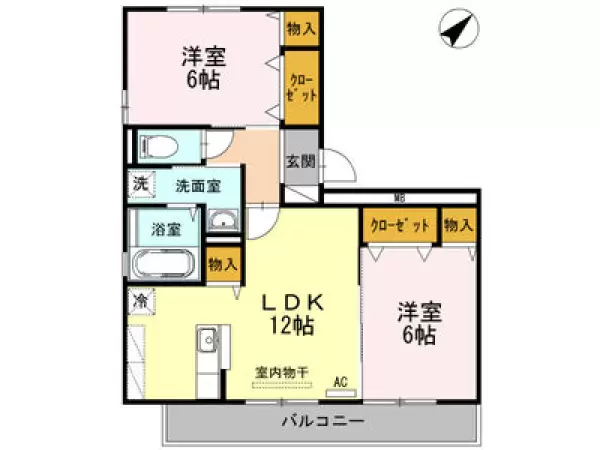206号室の間取り図
