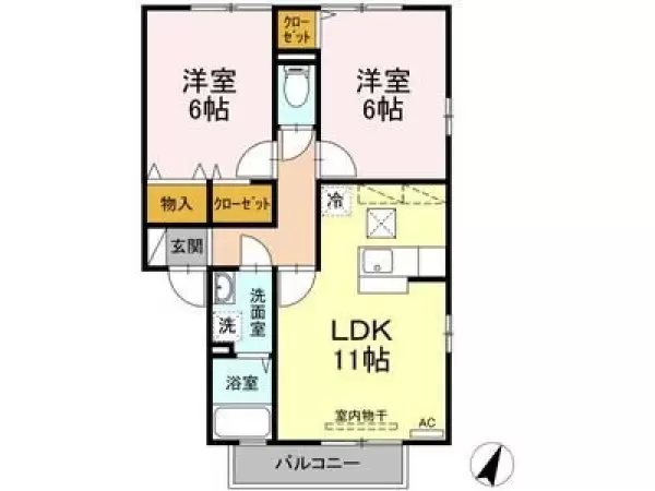 107号室の間取り図
