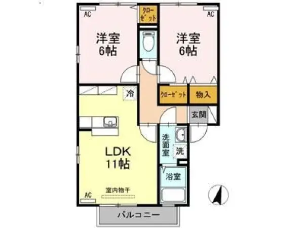 201号室の間取り図